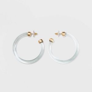 Baublebar Clear Acrylic Hoop Earrings Large